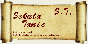 Sekula Tanić vizit kartica